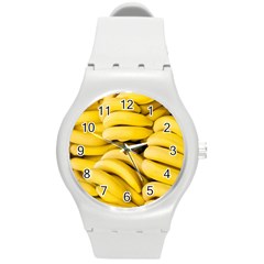 Bananas, Macro, Fruits, Ripe Bananas Round Plastic Sport Watch (m)