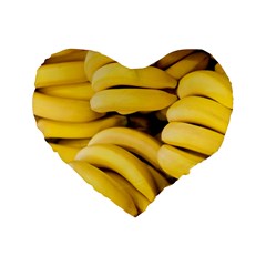 Bananas, Macro, Fruits, Ripe Bananas Standard 16  Premium Flano Heart Shape Cushions