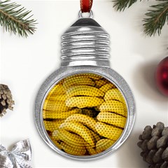 Bananas, Macro, Fruits, Ripe Bananas Metal Light Bulb Shape Ornament by kyorashop23