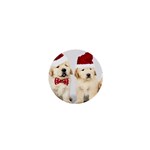 Christmas Puppies, Santa, Craciun, Christmas, Funny, Hat, Puppy, Red 1  Mini Buttons Front