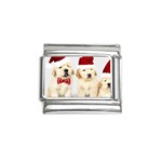 Christmas Puppies, Santa, Craciun, Christmas, Funny, Hat, Puppy, Red Italian Charm (9mm) Front