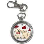 Christmas Puppies, Santa, Craciun, Christmas, Funny, Hat, Puppy, Red Key Chain Watches Front