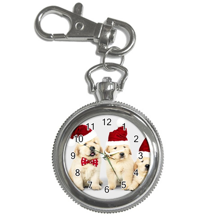 Christmas Puppies, Santa, Craciun, Christmas, Funny, Hat, Puppy, Red Key Chain Watches