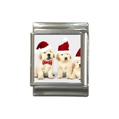 Christmas Puppies, Santa, Craciun, Christmas, Funny, Hat, Puppy, Red Italian Charm (13mm) by kyorashop23