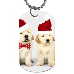 Christmas Puppies, Santa, Craciun, Christmas, Funny, Hat, Puppy, Red Dog Tag (one Side) by kyorashop23