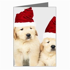 Christmas Puppies, Santa, Craciun, Christmas, Funny, Hat, Puppy, Red Greeting Card by kyorashop23