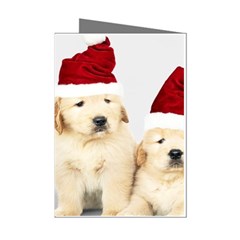 Christmas Puppies, Santa, Craciun, Christmas, Funny, Hat, Puppy, Red Mini Greeting Cards (pkg Of 8) by kyorashop23