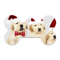 Christmas Puppies, Santa, Craciun, Christmas, Funny, Hat, Puppy, Red Dog Tag Bone (two Sides) by kyorashop23