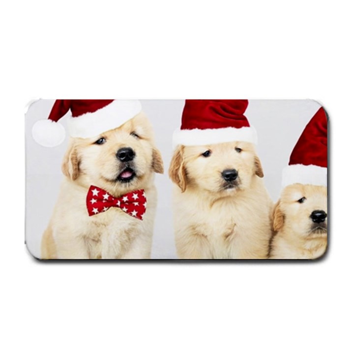 Christmas Puppies, Santa, Craciun, Christmas, Funny, Hat, Puppy, Red Medium Bar Mat