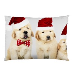 Christmas Puppies, Santa, Craciun, Christmas, Funny, Hat, Puppy, Red Pillow Case