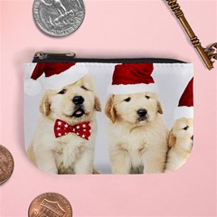 Christmas Puppies, Santa, Craciun, Christmas, Funny, Hat, Puppy, Red Mini Coin Purse