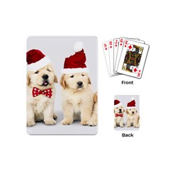 Christmas Puppies, Santa, Craciun, Christmas, Funny, Hat, Puppy, Red Playing Cards Single Design (mini)