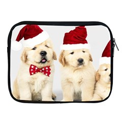 Christmas Puppies, Santa, Craciun, Christmas, Funny, Hat, Puppy, Red Apple Ipad 2/3/4 Zipper Cases by kyorashop23