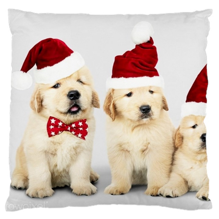 Christmas Puppies, Santa, Craciun, Christmas, Funny, Hat, Puppy, Red Standard Premium Plush Fleece Cushion Case (One Side)