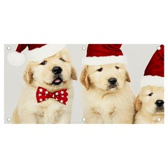 Christmas Puppies, Santa, Craciun, Christmas, Funny, Hat, Puppy, Red Banner And Sign 4  X 2  by kyorashop23