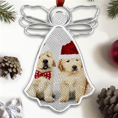 Christmas Puppies, Santa, Craciun, Christmas, Funny, Hat, Puppy, Red Metal Loving Angel Silver  by kyorashop23