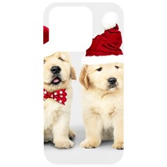 Christmas Puppies, Santa, Craciun, Christmas, Funny, Hat, Puppy, Red Iphone 15 Pro Black Uv Print Pc Hardshell Case by kyorashop23