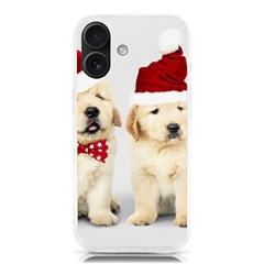 Christmas Puppies, Santa, Craciun, Christmas, Funny, Hat, Puppy, Red Iphone 16 Tpu Uv Print Case by kyorashop23