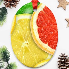 Fruit, Lemon Oval Ornament (two Sides) by kyorashop23