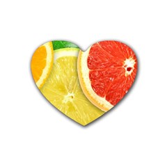 Fruit, Lemon Rubber Coaster (heart)