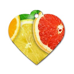 Fruit, Lemon Dog Tag Heart (one Side)