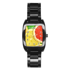 Fruit, Lemon Stainless Steel Barrel Watch by kyorashop23