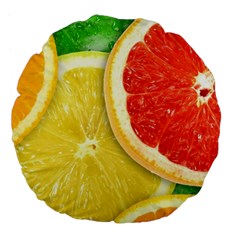 Fruit, Lemon Large 18  Premium Flano Round Cushions by kyorashop23