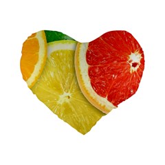 Fruit, Lemon Standard 16  Premium Flano Heart Shape Cushions by kyorashop23