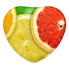 Fruit, Lemon Heart Glass Fridge Magnet (4 Pack) by kyorashop23