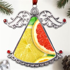 Fruit, Lemon Metal Angel With Crystal Ornament