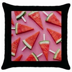 Fruits, Watermelon, Fruit Throw Pillow Case (black)