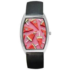 Fruits, Watermelon, Fruit Barrel Style Metal Watch