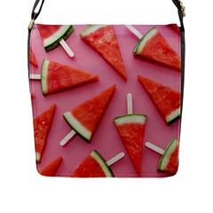 Fruits, Watermelon, Fruit Flap Closure Messenger Bag (l)