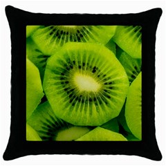 Kiwi Fruits, Close-up, Exotic Fruit Throw Pillow Case (black)