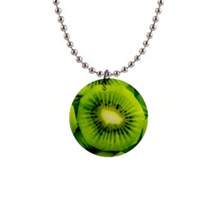 Kiwi Fruits, Close-up, Exotic Fruit 1  Button Necklace