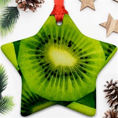 Kiwi Fruits, Close-up, Exotic Fruit Star Ornament (two Sides) by kyorashop23