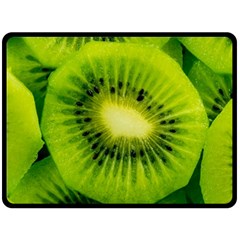 Kiwi Fruits, Close-up, Exotic Fruit Fleece Blanket (large)