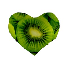 Kiwi Fruits, Close-up, Exotic Fruit Standard 16  Premium Flano Heart Shape Cushions