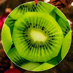 Kiwi Fruits, Close-up, Exotic Fruit Uv Print Acrylic Ornament Round by kyorashop23