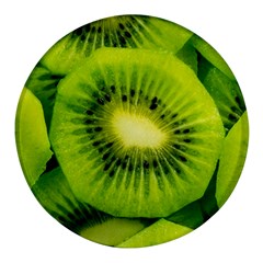 Kiwi Fruits, Close-up, Exotic Fruit Round Glass Fridge Magnet (4 Pack) by kyorashop23