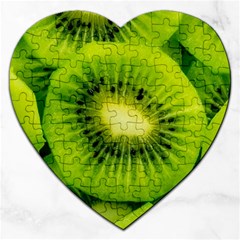 Kiwi Fruits, Close-up, Exotic Fruit Jigsaw Puzzle (heart) by kyorashop23