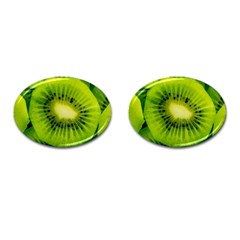 Kiwi Fruits, Close-up, Exotic Fruit Cufflinks (oval) by kyorashop23