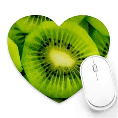 Kiwi Fruits, Close-up, Exotic Fruit Heart Mousepad