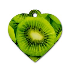 Kiwi Fruits, Close-up, Exotic Fruit Dog Tag Heart (two Sides)