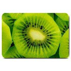 Kiwi Fruits, Close-up, Exotic Fruit Large Doormat by kyorashop23