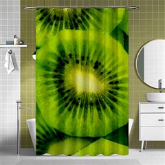 Kiwi Fruits, Close-up, Exotic Fruit Shower Curtain 48  X 72  (small)  by kyorashop23