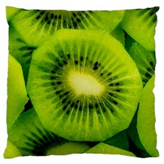 Kiwi Fruits, Close-up, Exotic Fruit Large Premium Plush Fleece Cushion Case (one Side)