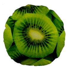 Kiwi Fruits, Close-up, Exotic Fruit Large 18  Premium Flano Round Cushions