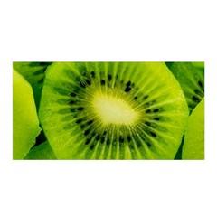 Kiwi Fruits, Close-up, Exotic Fruit Satin Wrap 35  X 70 