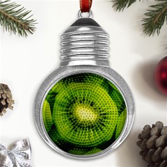 Kiwi Fruits, Close-up, Exotic Fruit Metal Light Bulb Shape Ornament by kyorashop23